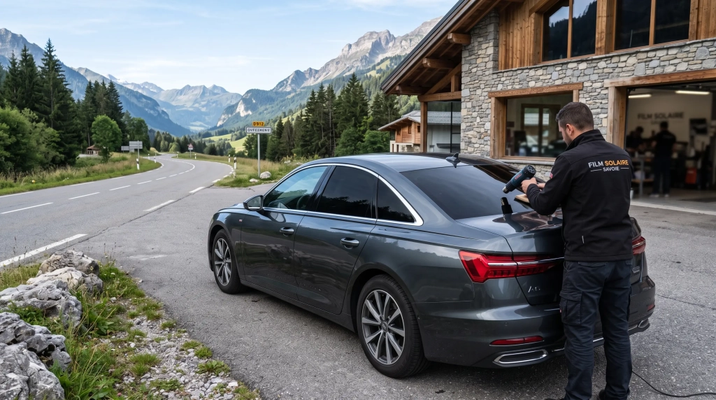 Voiture aux vitres avant claires et vitres arrière foncées, loi vitres teintées 2017